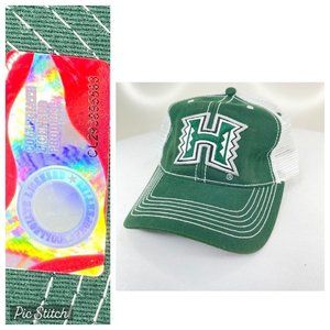 University of Hawaii Cap OSFM Aloha Green Cotton Mesh Trucker Strapback Casual